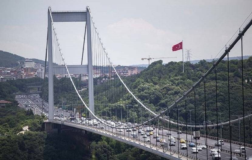 Fatih Sultan Mehmet Bridge links Asia with Europe