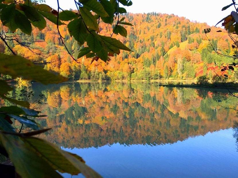Borçka Karagöl with autumn colors welcomes tourists (2)