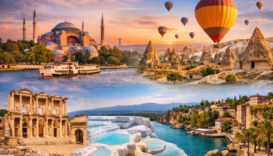 9–10 days Best of Turkey tour covering Istanbul, Cappadocia, Ephesus, Pamukkale and Antalya