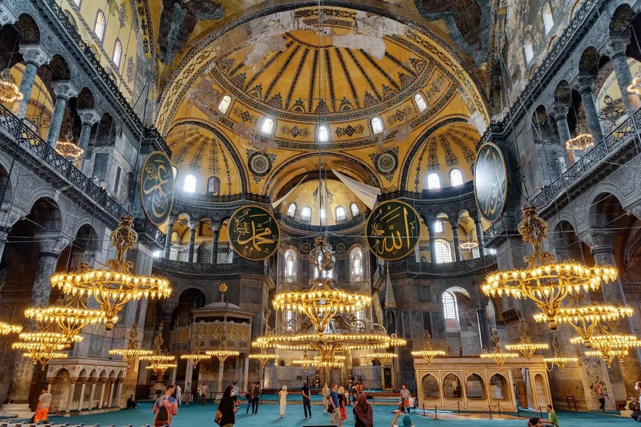 Hagia Sophia in Istanbul, visited on a private 10-day Turkey tour covering Istanbul, Cappadocia, Ephesus, Pamukkale, Troy, and more.