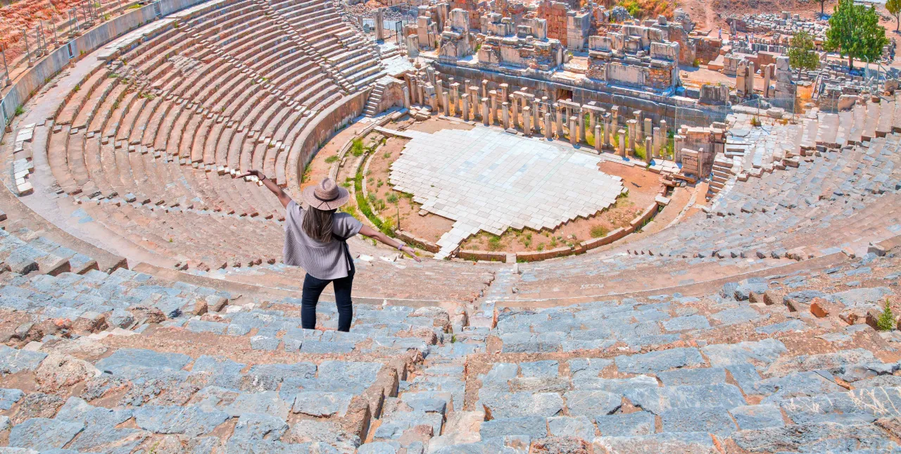Thyatira Theatre ruins in Ephesus, Turkey – ancient Roman open-air theatre
