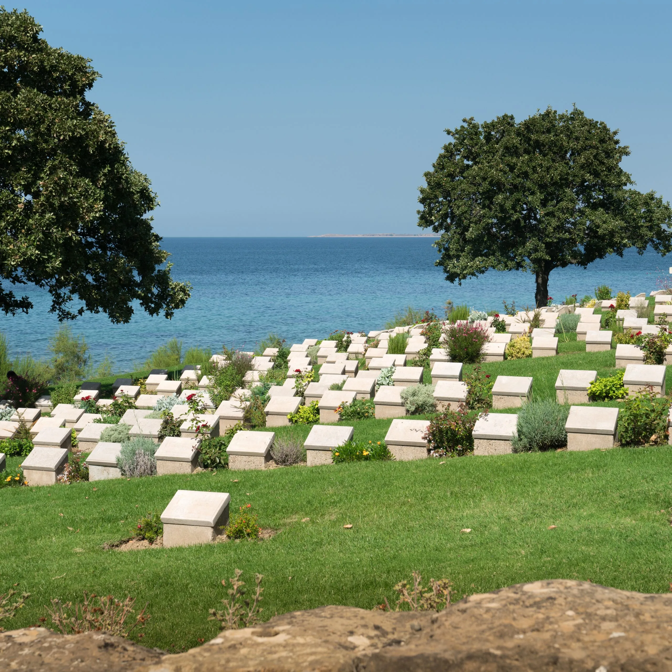 ANZAC soldiers’ graves at Gallipoli memorial site in Turkey