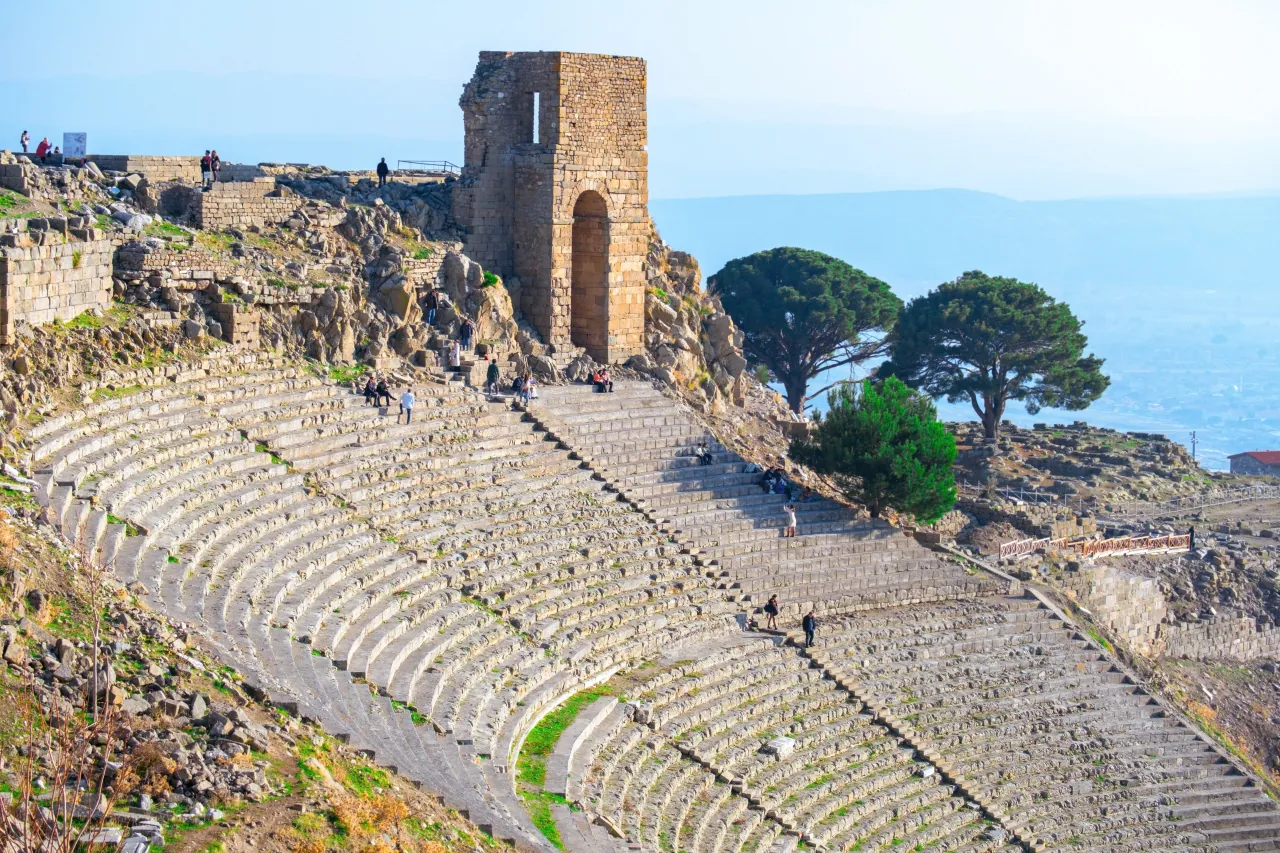 Ancient Pergamon Theatre in Turkey – open-air theatre carved into the hillside with panoramic views