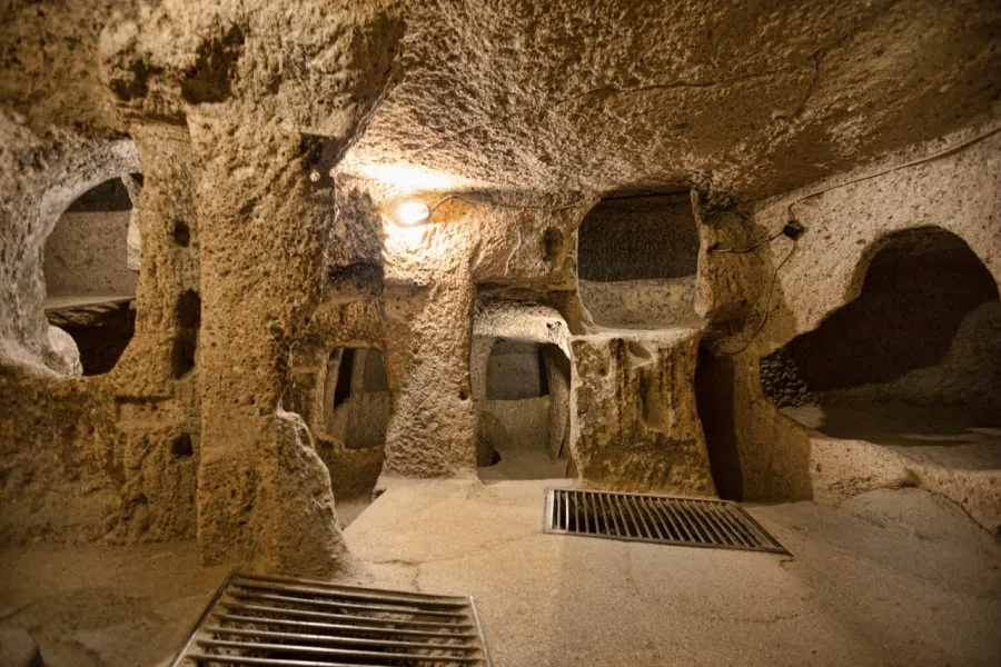 Kaymaklı Underground City in Cappadocia, Turkey – historical subterranean tunnels, rooms, and rock-cut architecture