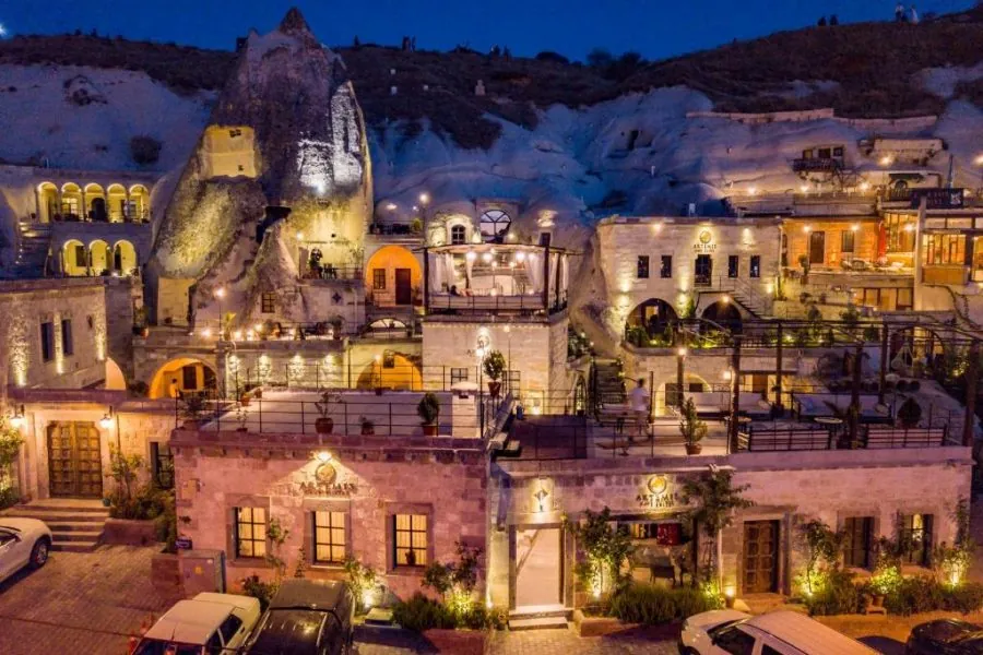 Artemis Cave Suites Hotel in Göreme, Cappadocia featuring authentic cave-style rooms and panoramic views of fairy chimneys