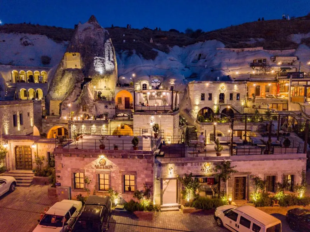 Artemis Cave Suites Hotel in Göreme, Cappadocia featuring authentic cave-style rooms and panoramic views of fairy chimneys