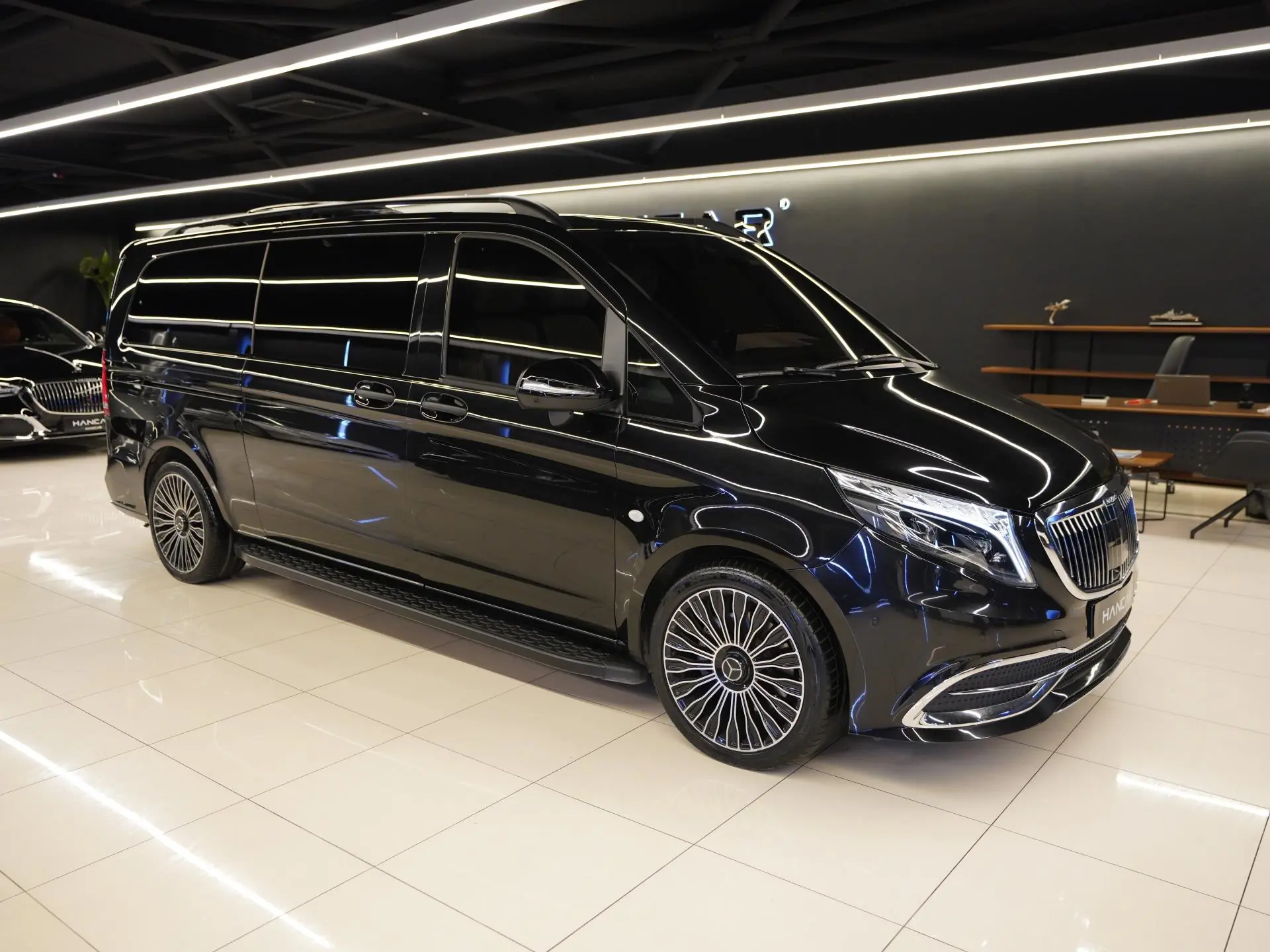 Exterior view of Mercedes Vito VIP van parked ready for private tour service in Turkey